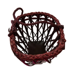 Barbara King 28 Square Wicker Lantern with Tiki Flame