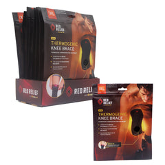 Red Relief - Size XLarge- Theromgenic Knee Brace - 1 knee brace -Priced Per Pc / Sold in 6pc PDQ display
