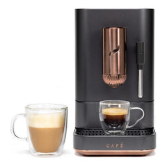 GE CAFÉ™ Affetto Automatic Espresso Machine + Frother Matte Black with copper accents