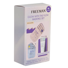 FREEMAN GLOW WITH THE FLOW MASKING SET - 1 SACHET -0.23 FL OZ - 1 SPOUT 1.18 FL OZ - TUBE 3 FL OZ