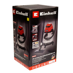 Einhell Cordless Wet/Dry Vacuum Cleaner Kit 3.0AH Power X Charger