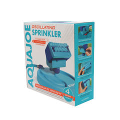 AQUAJOE 20 Clog Resistant Rubber Spray Nozzles Max Coverage 4250 Sq Ft. Adjustable Gear Driven Oscillating Sprinkler on Sled Base