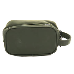 BAIN MILLER - WATERPROOF PU TOILETRY BAG - FOREST GREEN