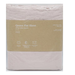 Silk & Snow Flax Linen Flat Sheet - Full (petal pink)