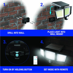 OUTDOOR SOLAR FLOOD LIGHTS 2PK BLACK