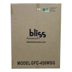 BLISS 30in GRAVITY FREE RECLINER W/PILLOW, CANOPY,SIDE TRAY - SAGE GREEN, BRONZE FRAME - Unboxed No Retail Packaging