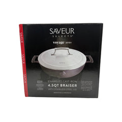 Cast Iron 4.5qt (30cm) braiser with Stainless Steel Lid	Cast Iron with enamel coating interior and exterior, s/s 304, double wall lid, satin finished.Rabbit Grey