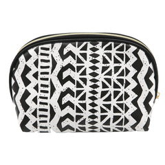 PATTERN PU SMALL DOME COSMETIC BAG WITH WOMAN GRAPHIC