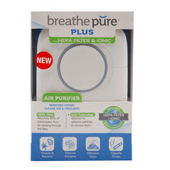 Breathe Pure Plus With Hepa Filter & Ionic Air Purifier Removes Odors, Cleans Air And Freshens