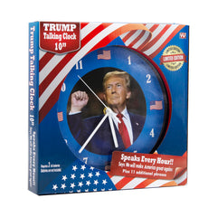 Limited Edition Talking Trump Wall Clock V3 With Red Try Me Button Sounds Every Hour  - Louder Sound