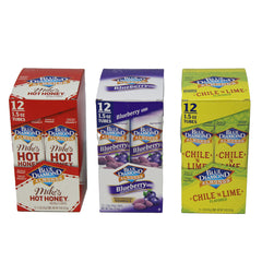 Blue Diamond Almonds 12 Tubes - 1.5 oz (2) Chile N Lime UPC # 041570150177 , Mike's Hot Honey UPC # 041570152577, (2) Blueberry UPC # 041570109045, Lightly Salted UPC # 041570110263, Smokehouse UPC # 041570051955, Wasabi & Soy Sauce UPC # 04(more...)