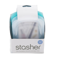 Stasher Pocket Bag - (1) Aqua (1) Clear