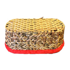 Wicker Basket With Red Liner