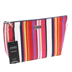 Jones NY -MULTI COLOR STRIPE PRINT LARGE RECTANGLE WEDGE COSMETIC BAG