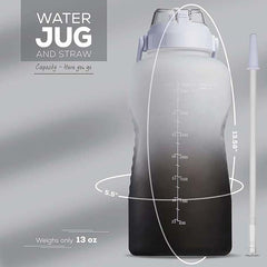 3.8 L/ 128 oz 1 Gallon Sports Bottle Black/White