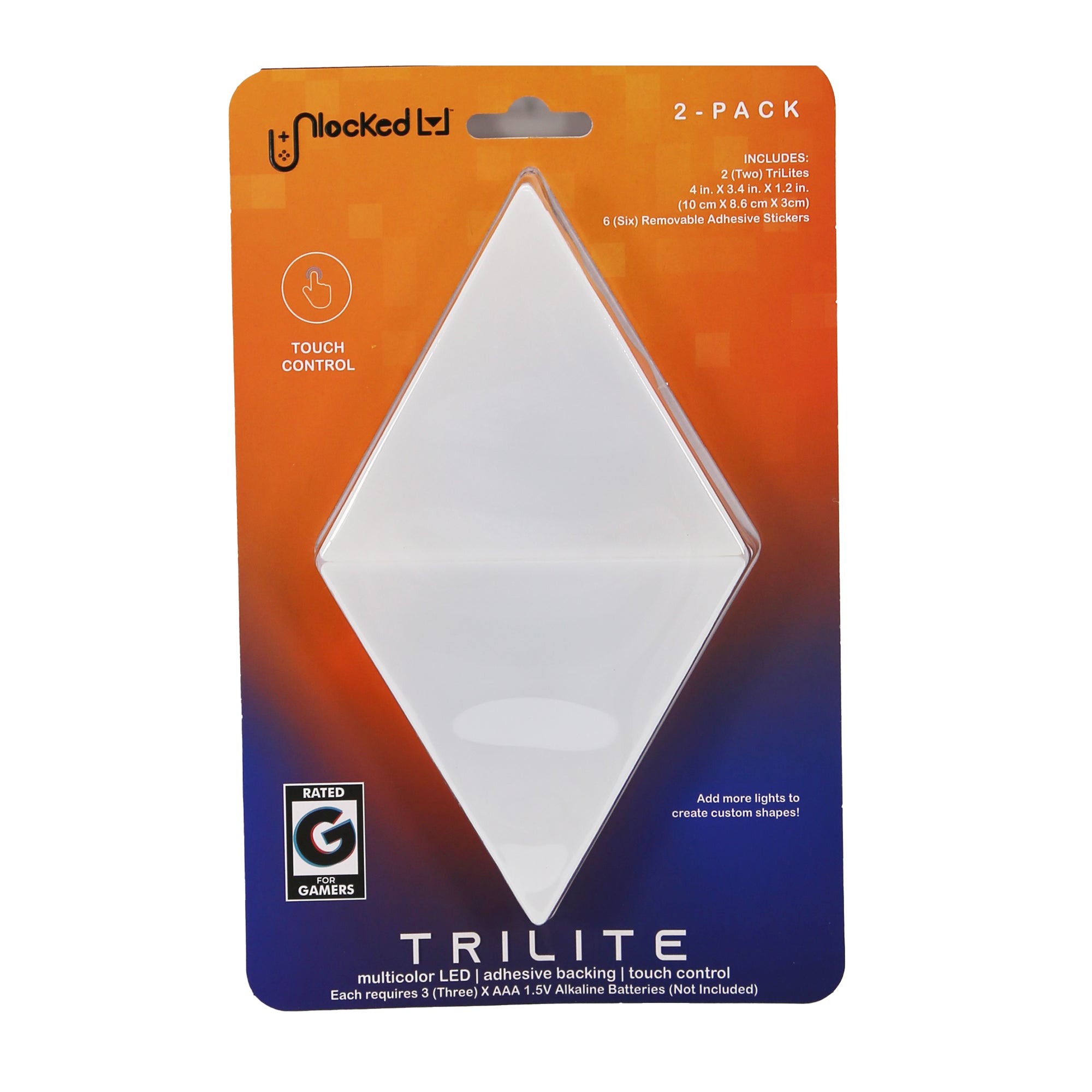 TRILITE 2 PACK, MULTICOLOR LED TRIANGLE LIGHTS WITH TOUCH CONTROLS, BA ...