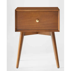 Silk & Snow - Mid-Century Modern Nightstand (Walnut)