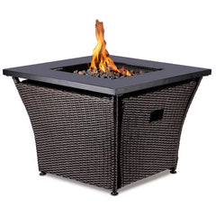Blue Rhino 32in W 50000-BTU Steel Propane Gas Fire Pit Table (Damaged Box)