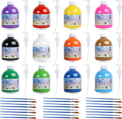 12 Tempera Paint Bottles - 500 ml