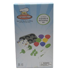 Curious Chef Kids' Cookware 16 Piece Cupcake and Decorating Kit