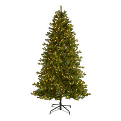 7.5' Feel Real® Northern Spruce Memory Hinged Tree with550 Dual Color® LED Lights- PowerConnect™ System & Bluetooth Music Box UL/CUL