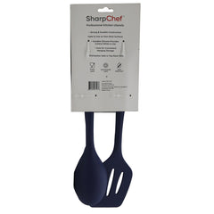 SharpChef Soft Grip Silicone Turner & Spoon Set - (8)Red, (8Navy, (8)Grey