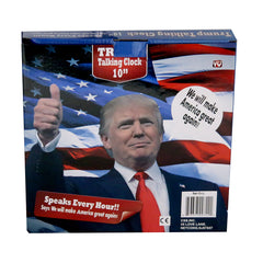 Talking Trump Wall Clock v2  With Red Try Me Button Sounds Every Hour  - Louder Sound