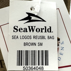 Sea World Logo Small Reusable Tote Bag - Brown