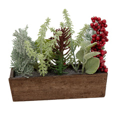 Wood Evergreen 10IN TIN MULTIPLANT FALL - Pre priced $5