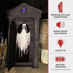 HAUNTED HILL FARM - 6.7-FT. MOTION-TRIGGERED MAUSOLEUM BY TEKKY