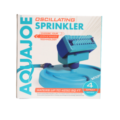 AQUAJOE 20 Clog Resistant Rubber Spray Nozzles Max Coverage 4250 Sq Ft. Adjustable Gear Driven Oscillating Sprinkler on Sled Base