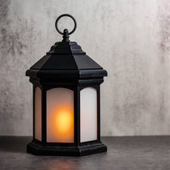 ZURI LANTERN ~ Dimensions: 6 x 10 LED lights, 3x AAA Batteries (not included) 5 hour timer