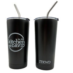 ITKWD Set of (2) 20-oz Insulated Tumblers with (2) Straws