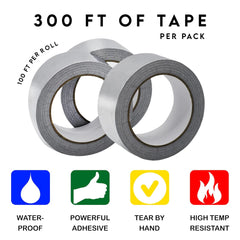 Aluminum Foil Tape 2 in x 100 ft - 3 Pack