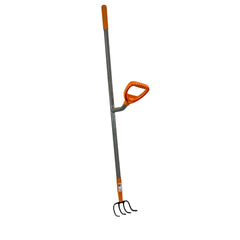 ErgieShovel 4 Tine Cultivator w/54 In Steel Shaft, 5 / 1 Piece Forged Steel Head