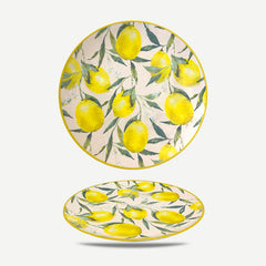 Relief - ⌀26cm/10.24in - Dinner Plate - LEMONS - RELIEF Lemon Cote Stoneware Dishwasher & Microwave safe 6pc/set