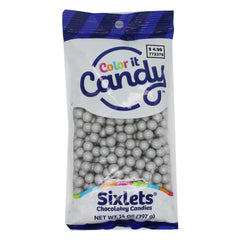 Color It Candy Sixlets Candies - Shimmer Silver 14 oz Bag