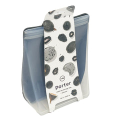 W&P Porter Silicone Reusable Storage Bag, 50oz Stand-Up-CHARCOAL