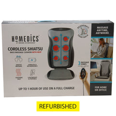 Homedics Cordless Shiatsu Back Massage Cushion With Heat Refurbished Grade A