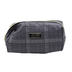 Jones NY -HOUNDSTOOTH CHECK RECTANGLE WEDGE COSMETIC BAG