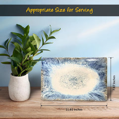 30x20cm/11.81x7.87in - Rectangular Serving Plate - READCTIVE Reactive Light Blue Cote Stoneware Dishwasher & Microwave safe 6pc/set