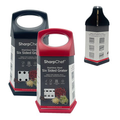 SharpChef Six Sided Cheese Grater - (12)Black, (12)Red