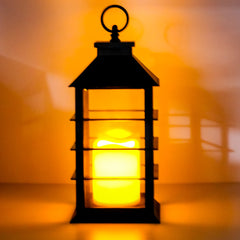 BLACK LANTERN ~ Dimensions: 5.5 x 13.5 LED lights, 2x AA Batteries (not included) 5 hour timer