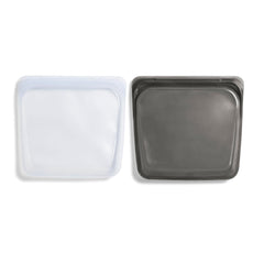 Stasher Sandwich Bag - 2 Pack (1) Clear (1) Ash