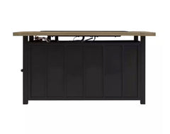 Wenmare 25.98 in. W 40000 Btu Brown Steel Propane Outdoor Fire Pit with Fire Glass