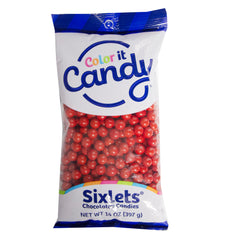Color It Candy Sixlets Candies - Shimmer Bright Red 14 oz Bag