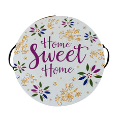 Temp-tations Reversible 15.5 Wooden Serving Tray - Home Sweet Home (Purple/White) / Happy Holidays