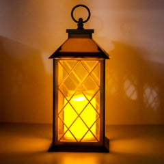 SAND LANTERN ~ Dimensions: 5.5 x 13.5 LED lights, 2x AA Batteries (not included) 5 hour timer