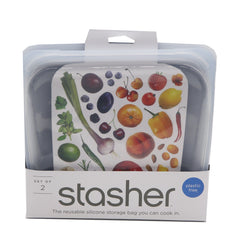 Stasher Sandwich Bag - 2 Pack (1) Clear (1) Ash