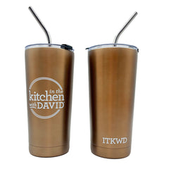 ITKWD Set of (2) 20-oz Insulated Tumblers with (2) Straws